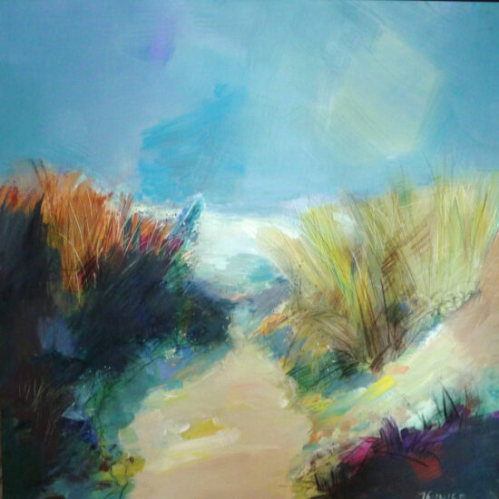 Le chemin de la plage acrylique sur toile 100X100cm C